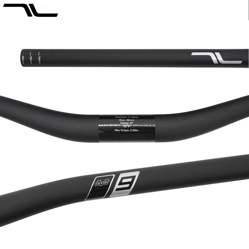 Carbon Mountain Bike Handlebar 31.8mm Clamp 780-800mm 30/50mm Rise 8 Sweep