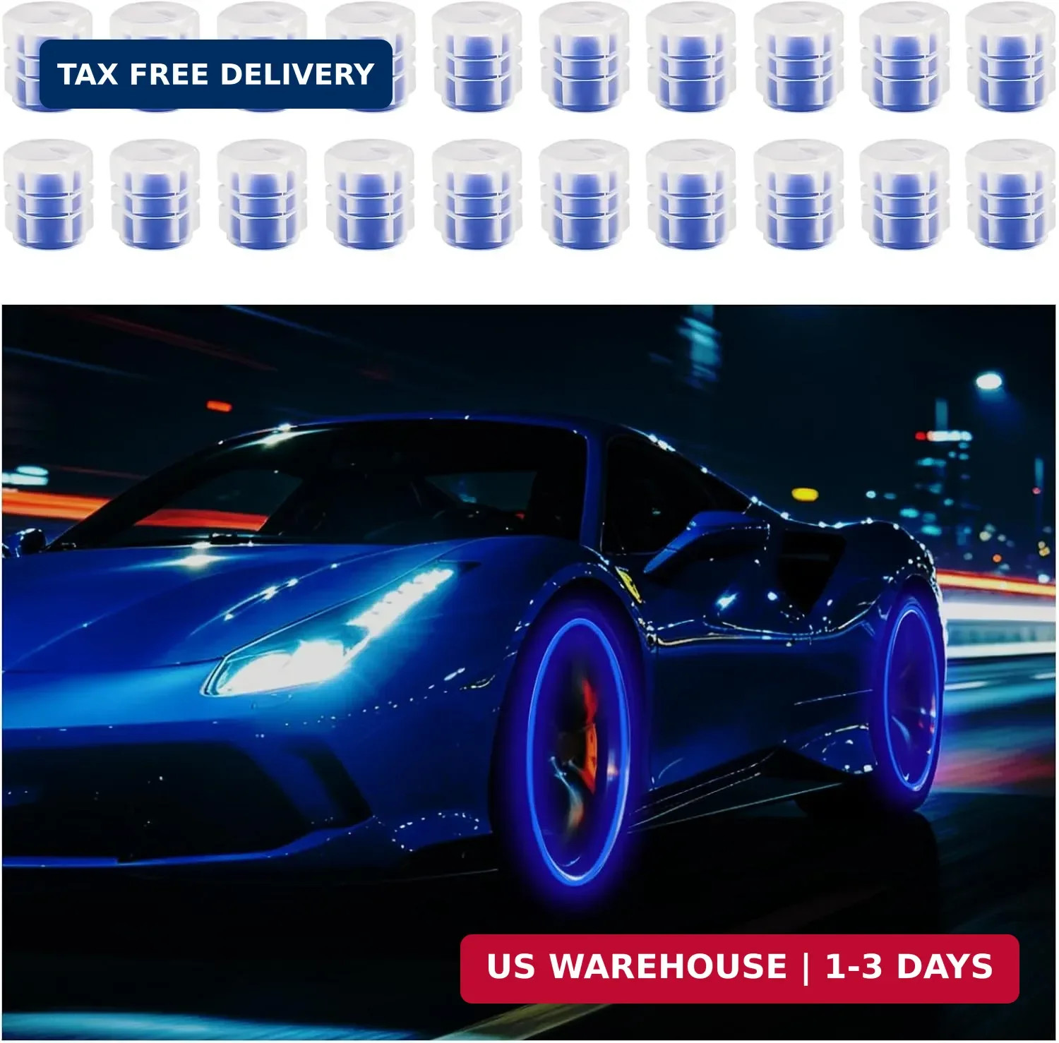 20PCS New Fluorescent Tire Valve Caps,Cool Glow in The Dark Tire Valve Caps as C