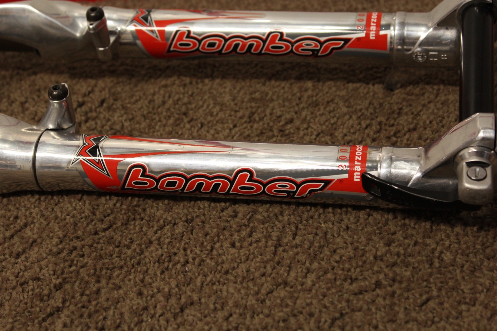RARE 2002 MARZOCCHI Bomber Dual crown 200mm, 1-1/8” 26″, Downhill DH Fork MTB