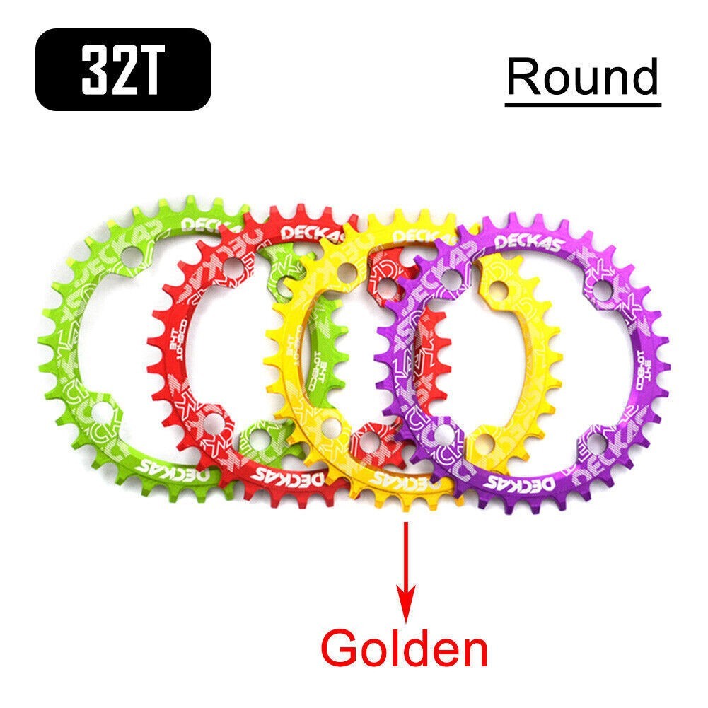 Bike Narrow Wide Round Oval Chainring Chain Ring BCD 104mm 32/34/36/38T DECKAS