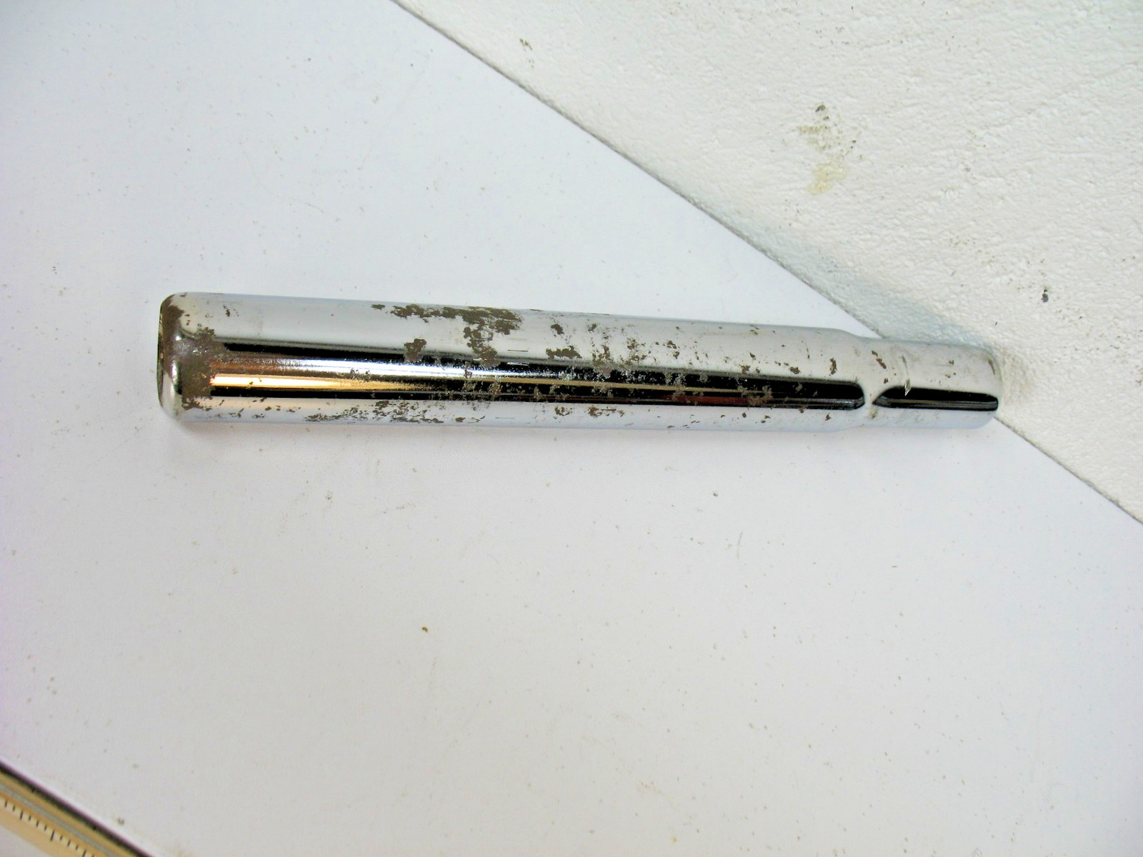 Chrome/Silver Steel Seat Post from a 16″ RoyalBaby Star Bike 25.4 – Used