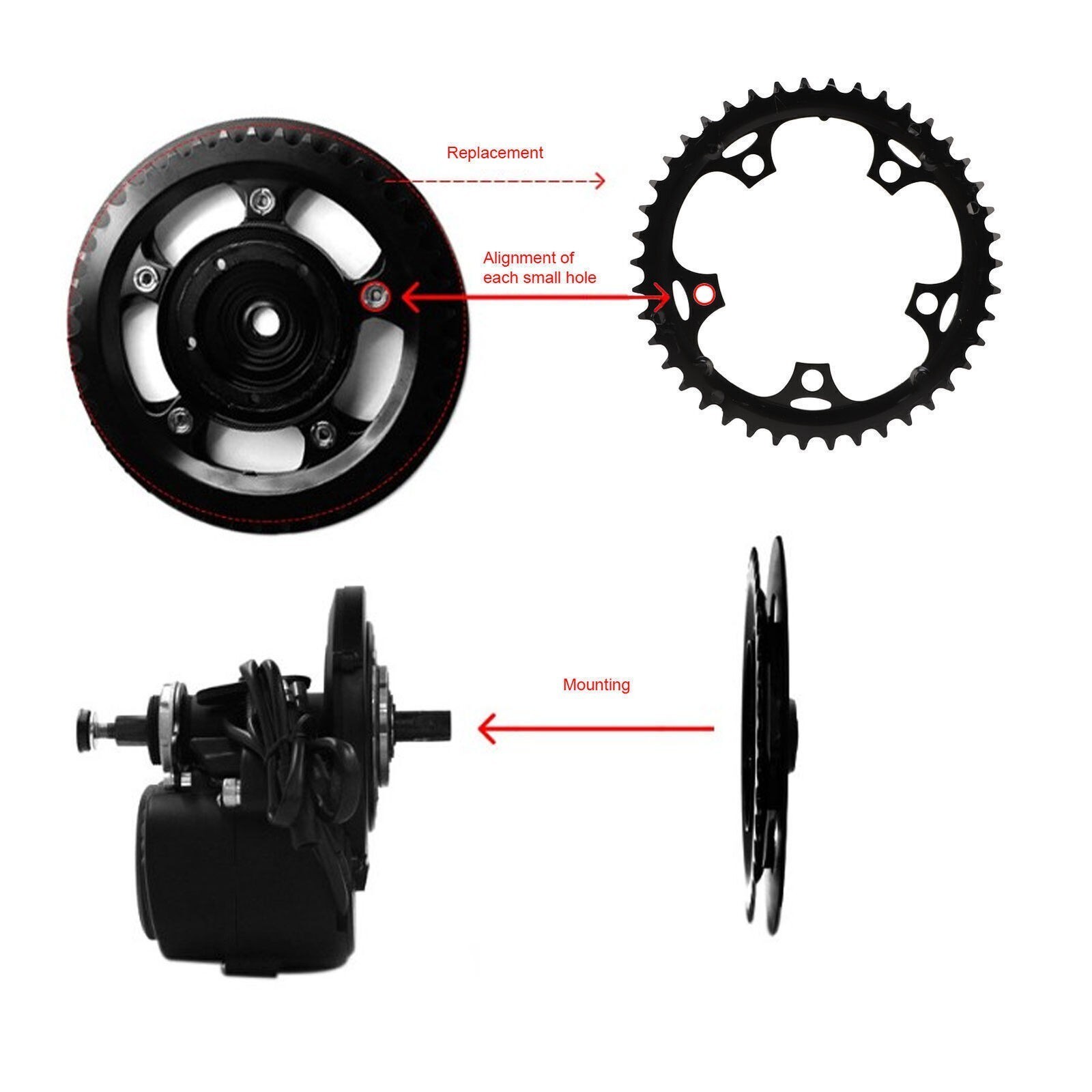 Cycling Chainwheel 42T Steel Thickened Low Noise Cycling Chainring for Tongsheng