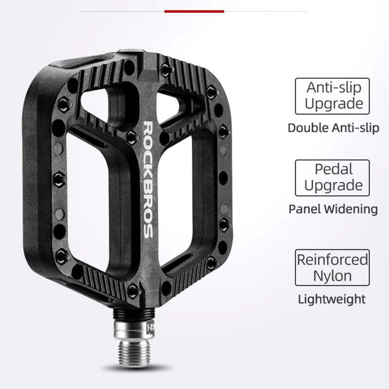 MTB Bicycle Pedals Non Slip Nylon Platform Pedals Ultralight Bearing Road