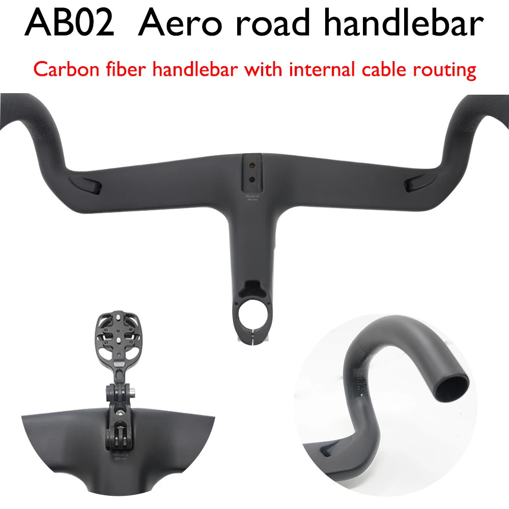 Carbon Integrated Aero Road Bike Drop Bar 7 Degree Flare Bicycle Handlebar