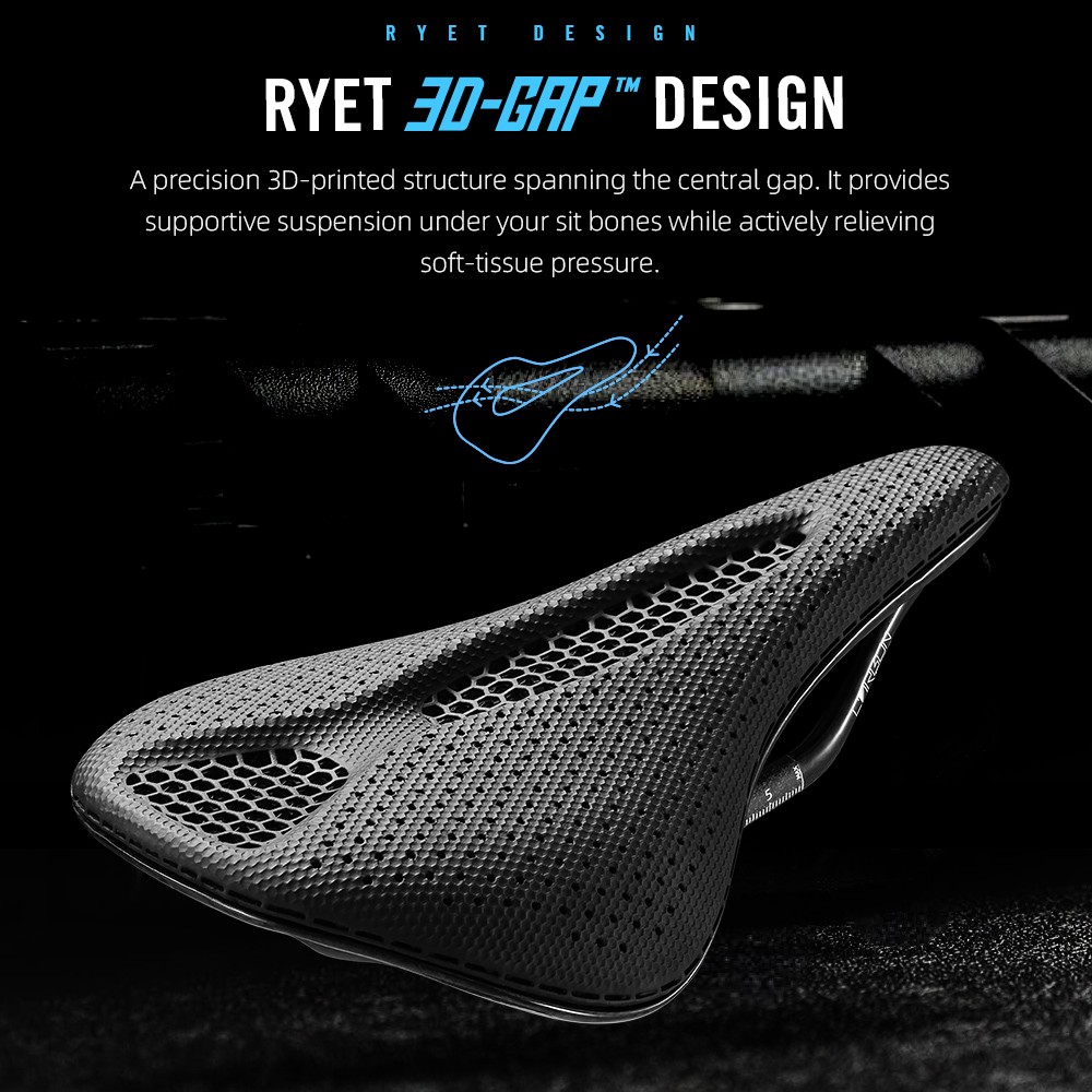 Ultralight RYET Carbon 3D Saddle 190g 145/155mm 7×9 Rails for Road MTB Gravel