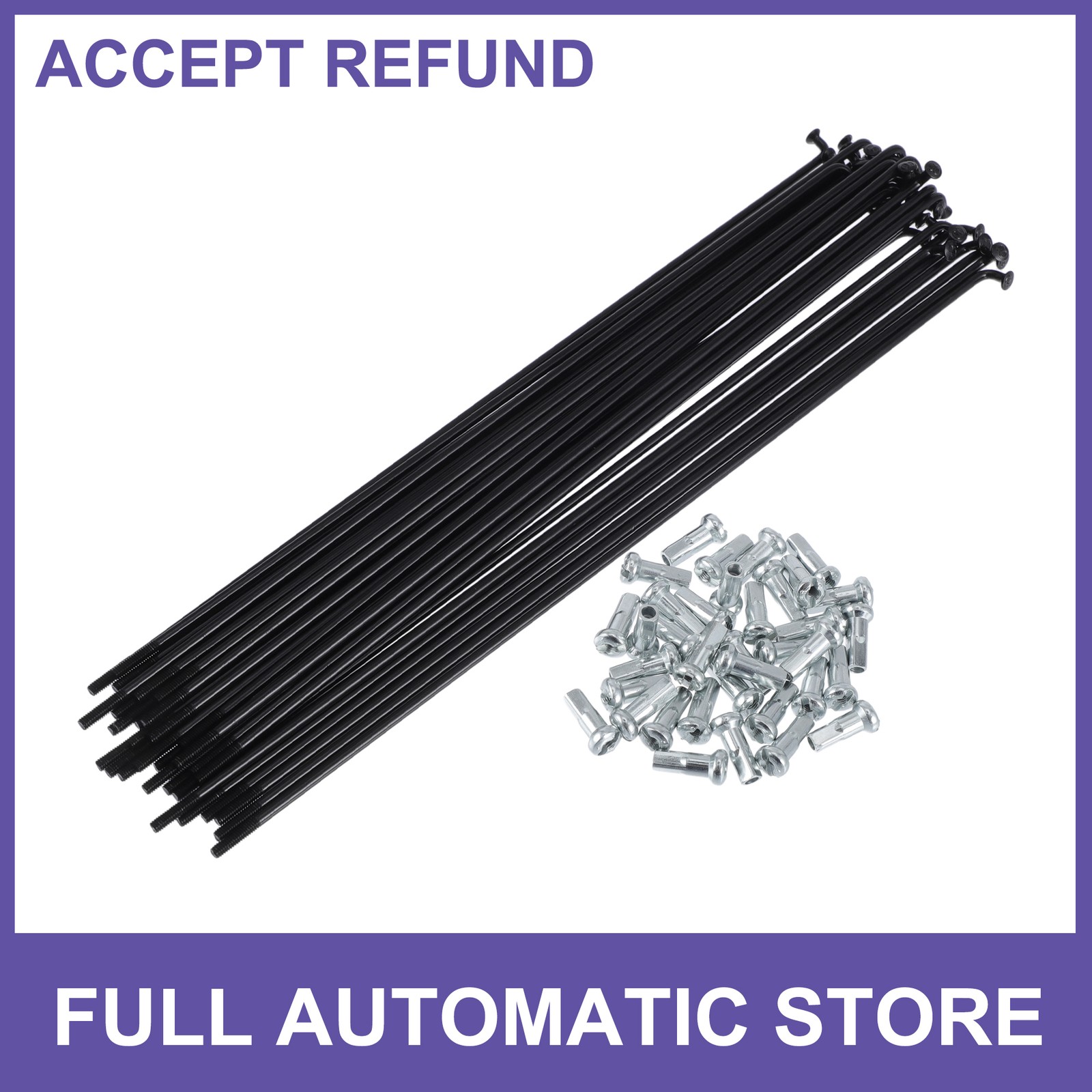 1 Set 13G 209mm L Bicycle Spokes Nipple 45 Steel Black Universal