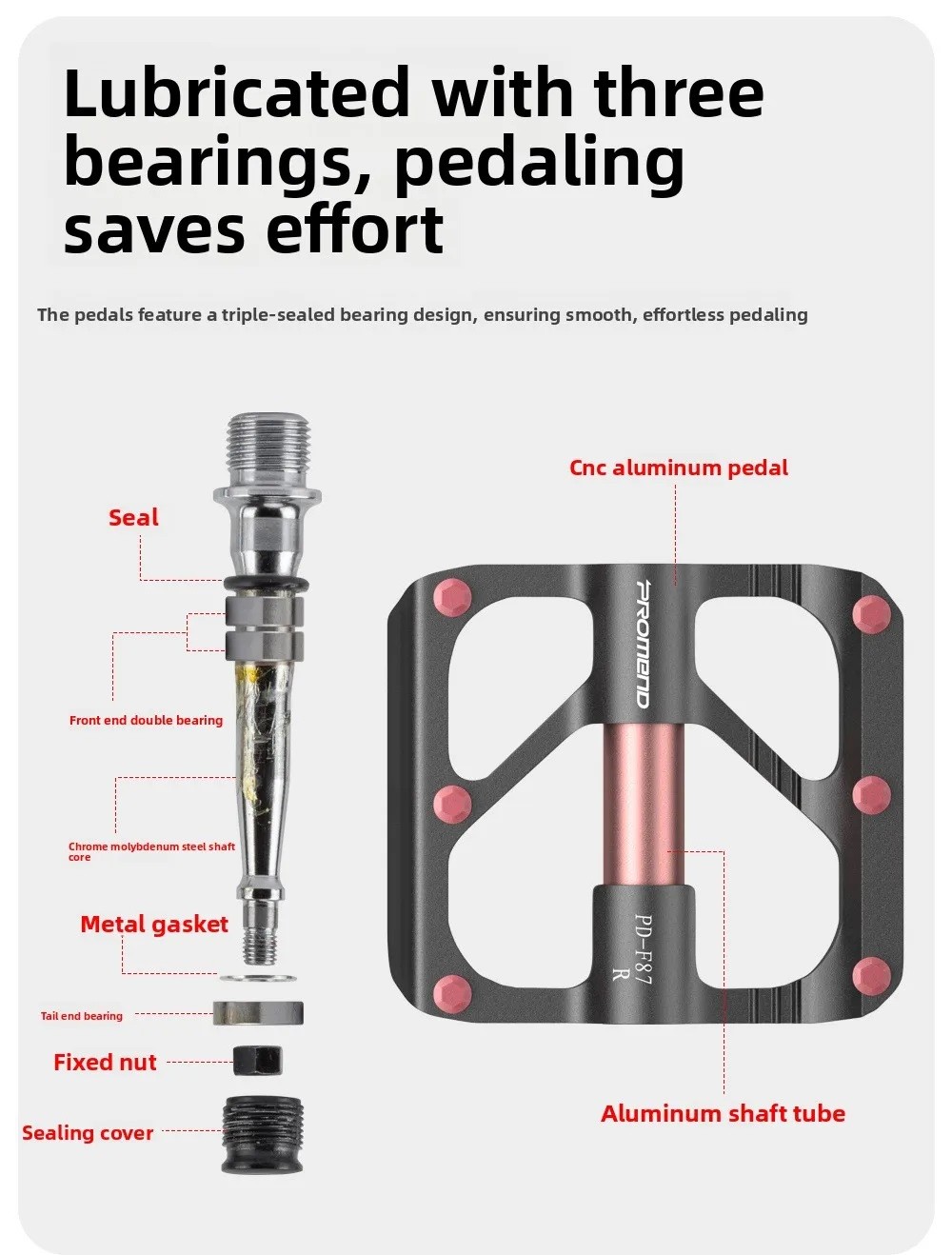 Bicycle Pedals Triplein Aluminum Alloy Pedals Folding Bike Bearings Riding Pedal