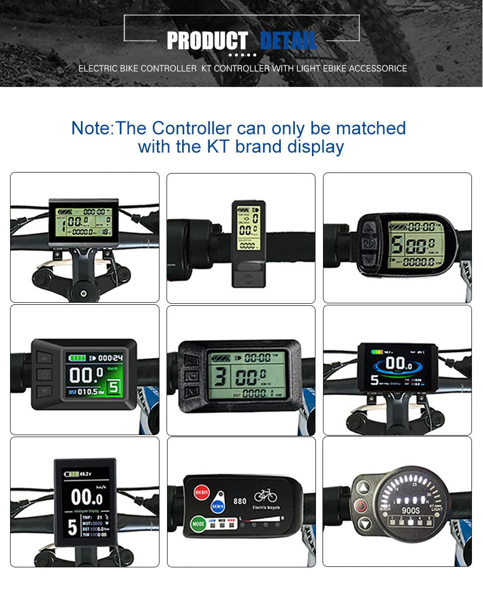 KT Ebike Controller 36V 48V 15A/17A/22A/25A Square/Sine Wave Controller 250-750W