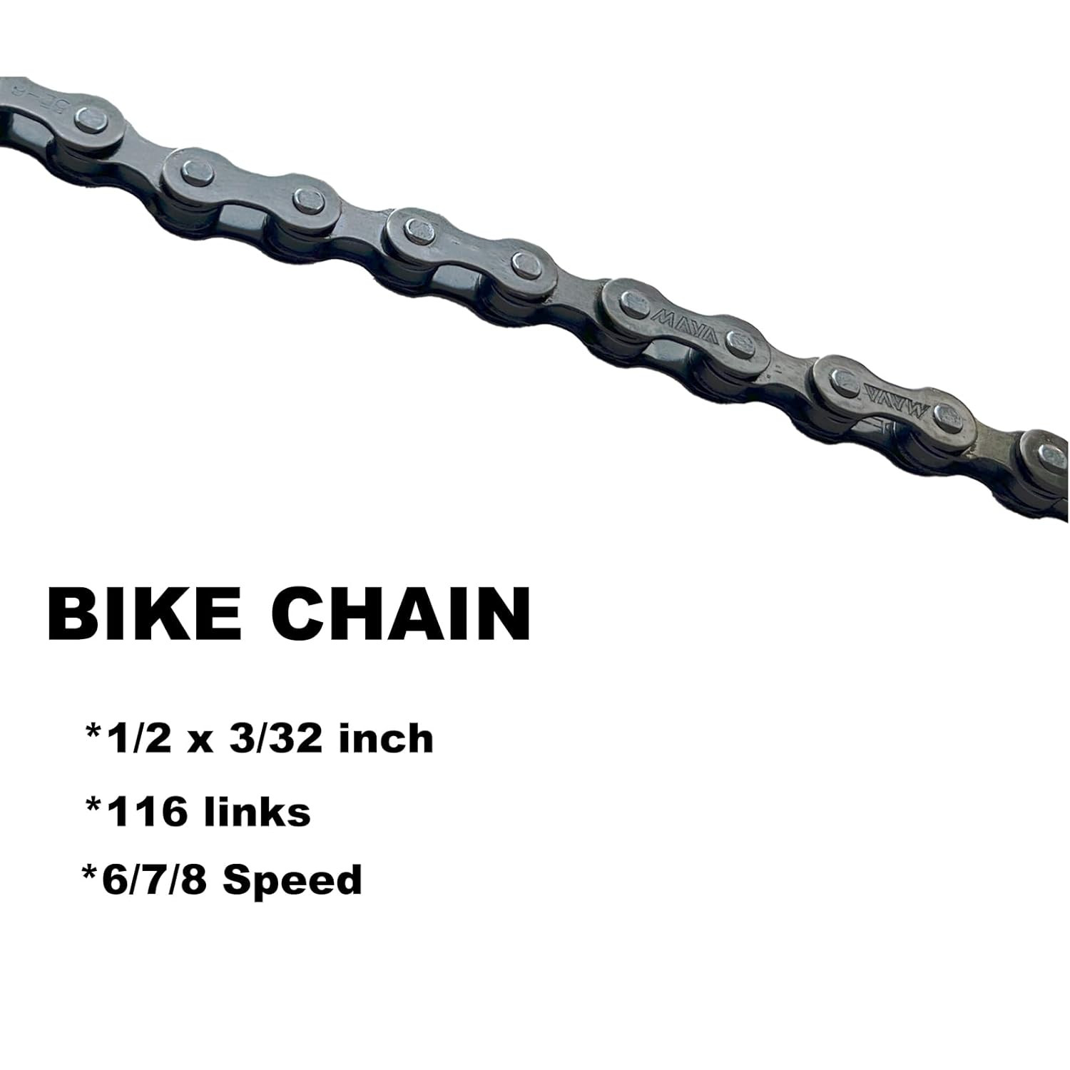 6/7/8 Speed Bike Chain, Bicycle Racing Chain 1/2 X 3/32 Inch for Road Mountain