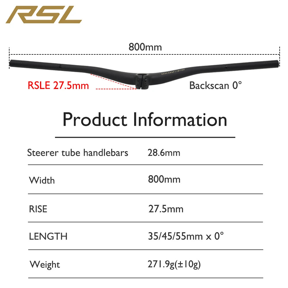 Carbon Fiber Mountain Bike Integrated Bar for Cross Country Riding 27.5mm Rise