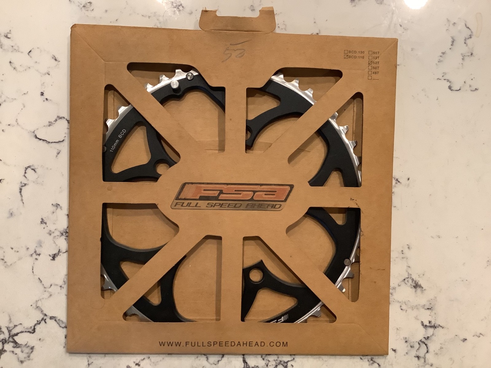 FSA Pro Road 52T x 110mm Chainring S10 Black