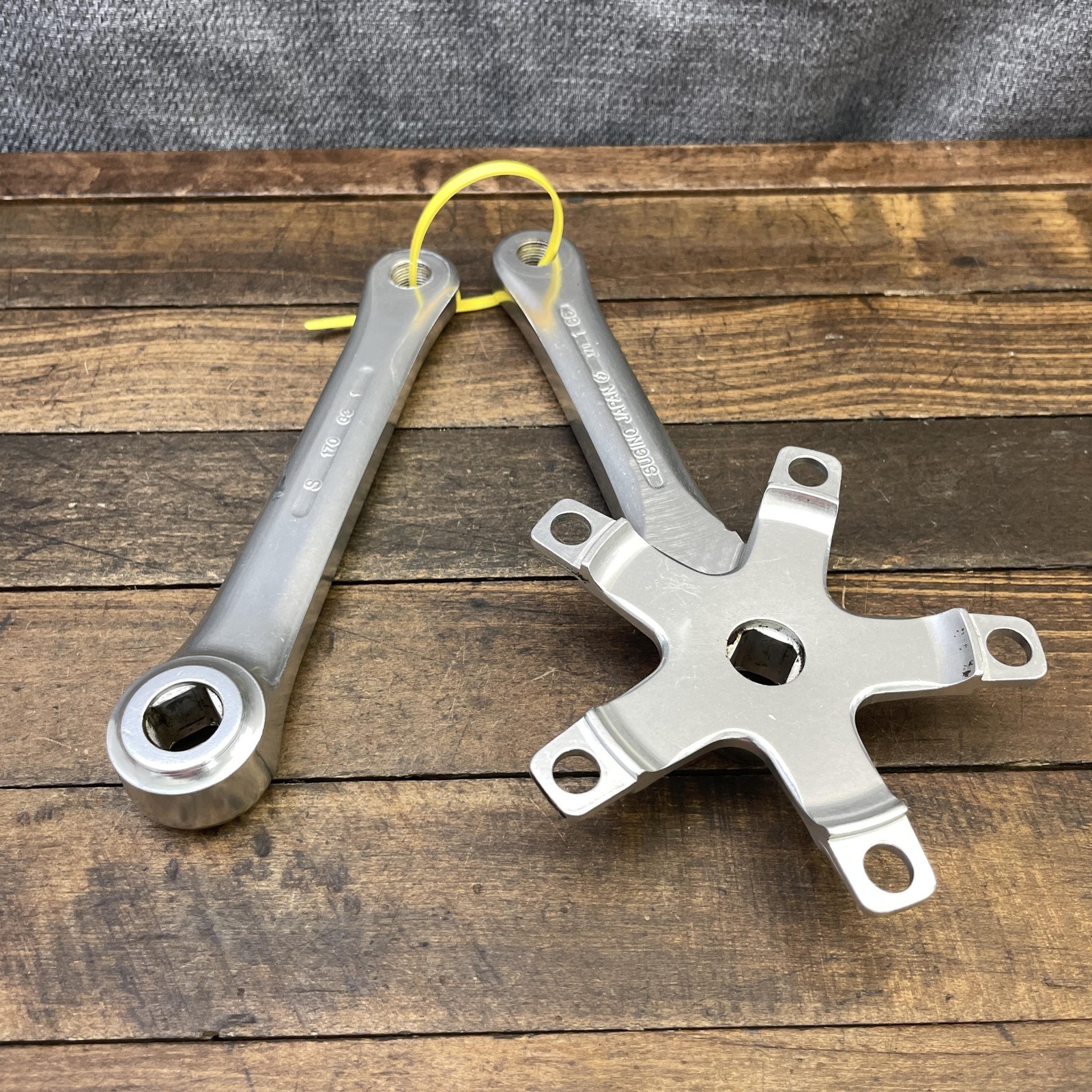 Vintage Fuji Crankset 170mm 110 BCD Sugino GT 80s Bike Silver Japan