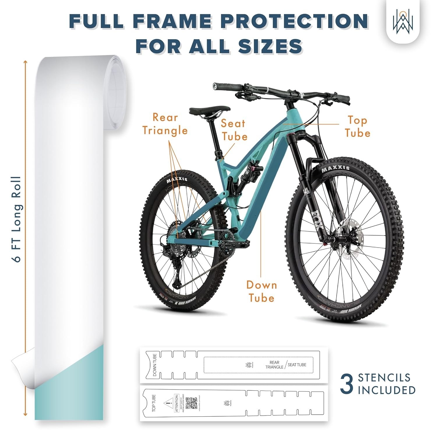 Bike Frame Protection Tape- High Impact Clear Vinyl Wrap Includes Tool 4”x72 …