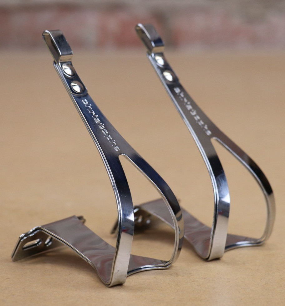 NOS Vintage Christophe Double Steel Toe Clips Large Cyclocross/Track New