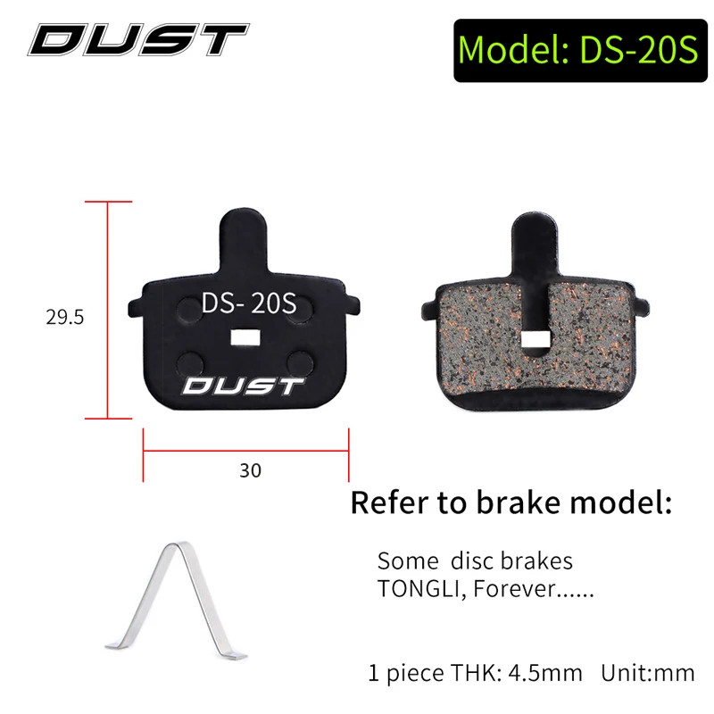 DUST Semi-Metal Disc Brake Pads Shimano XT XTR M315 SRAM Avid BB5 BB7 MTB