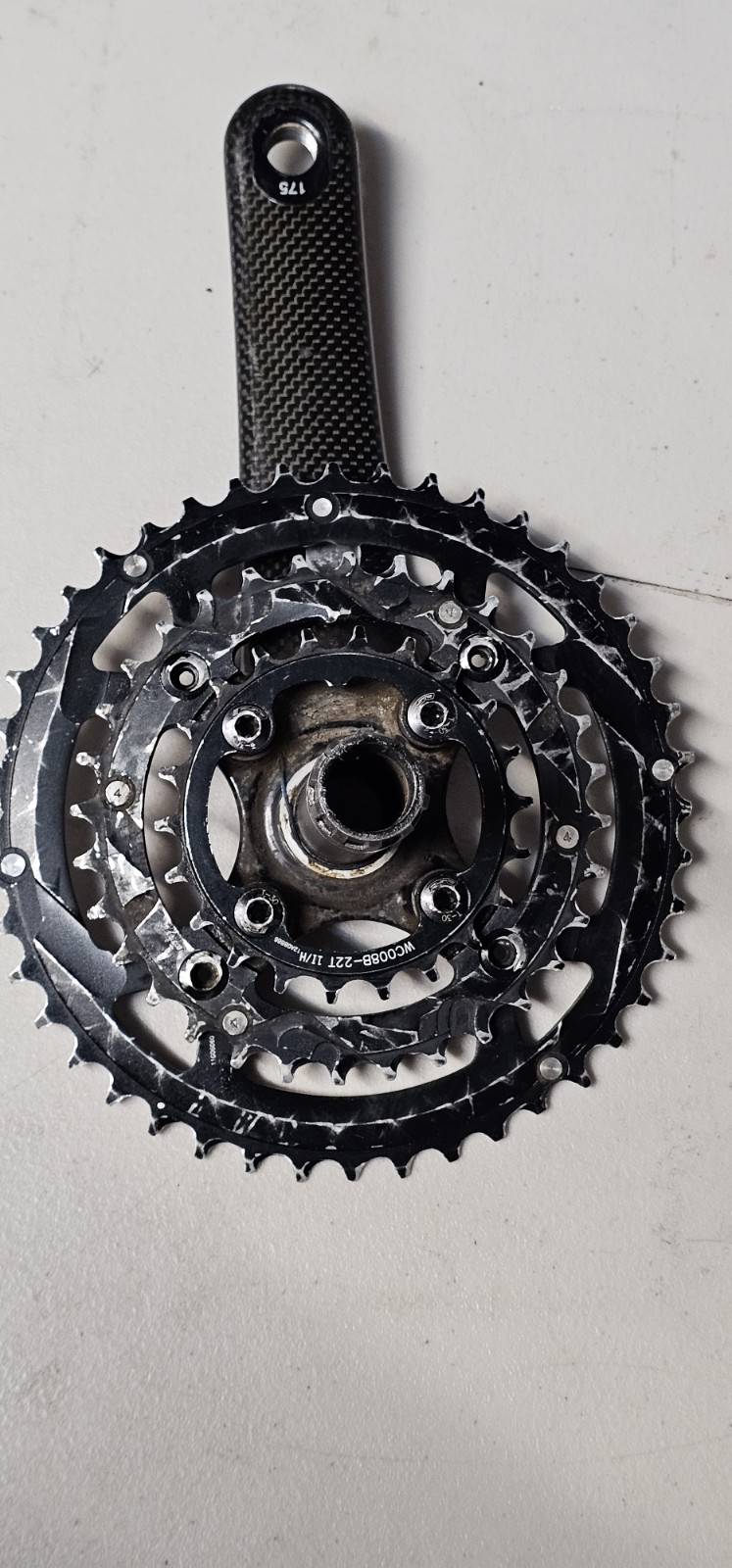 FSA Carbon Pro Team Issue MTB Triple Crankset 175mm Carbon Black w-MegaExo BB