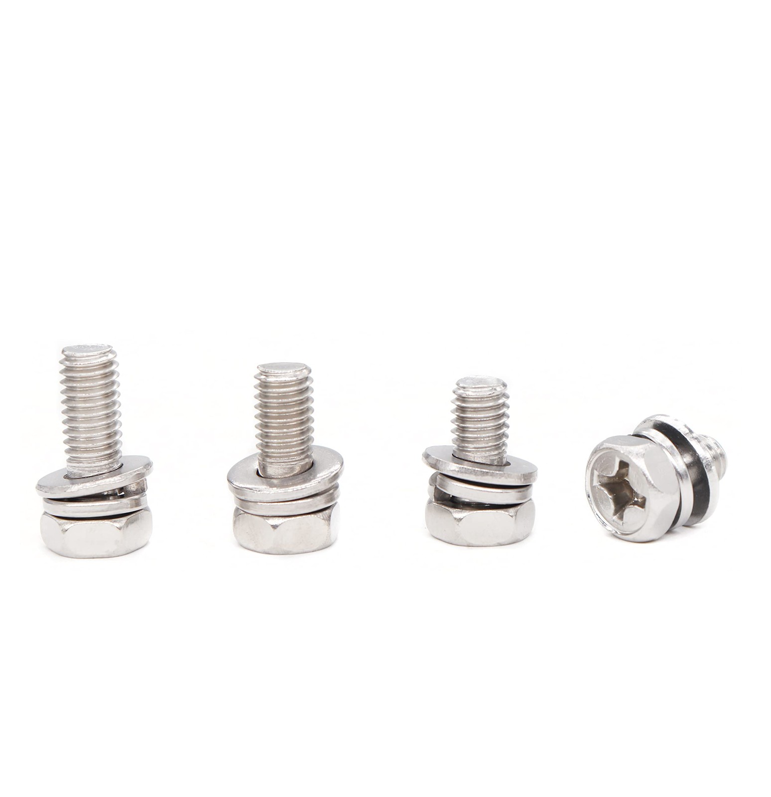 binifiMux Battery Bolts and Nuts, M6x10/12/14/16mm Assortment 20-Pack, Silver