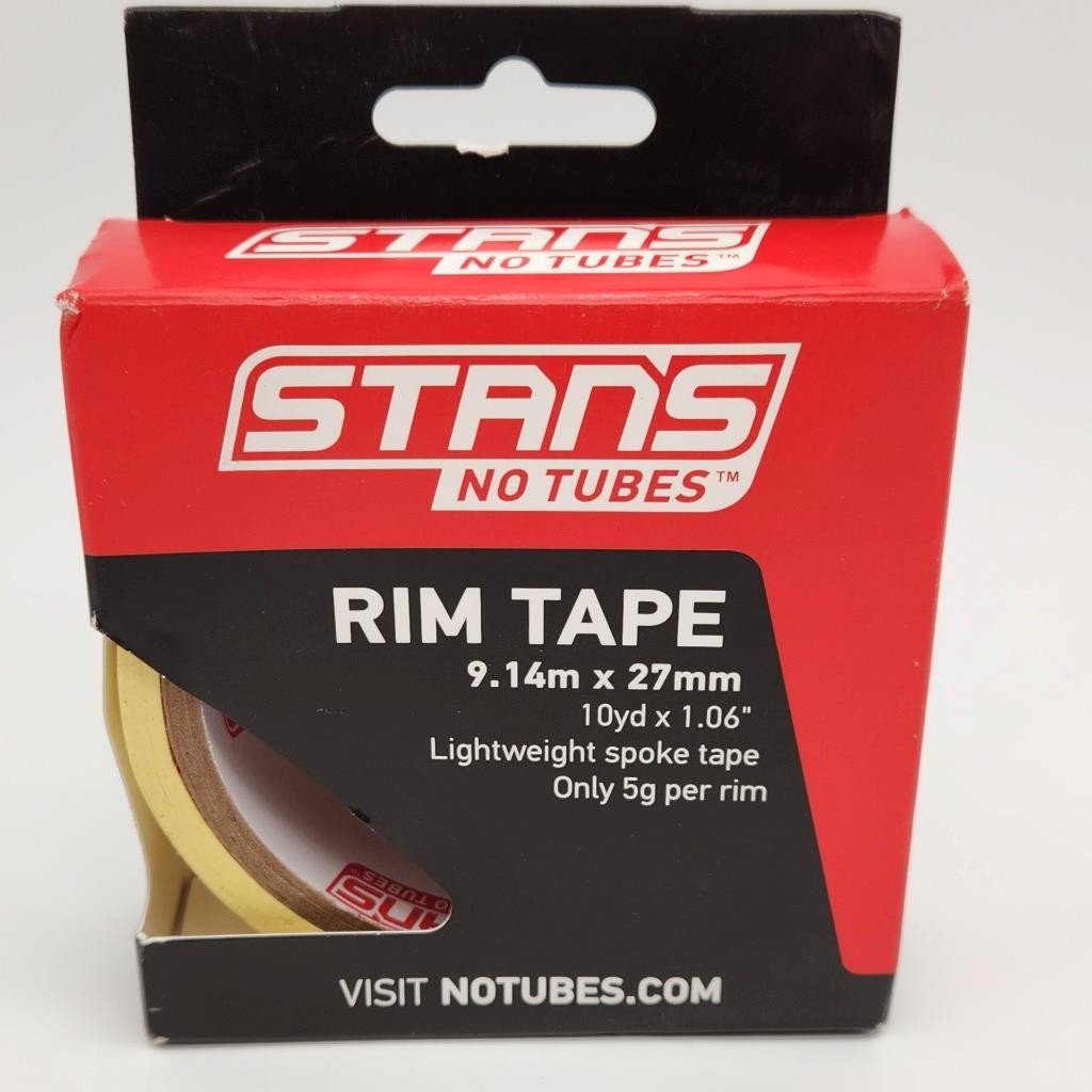Stan’s NoTubes Yellow Tubeless Bicycle Rim Tape 27mm x 10 Yard Roll OPEN PACKAGE