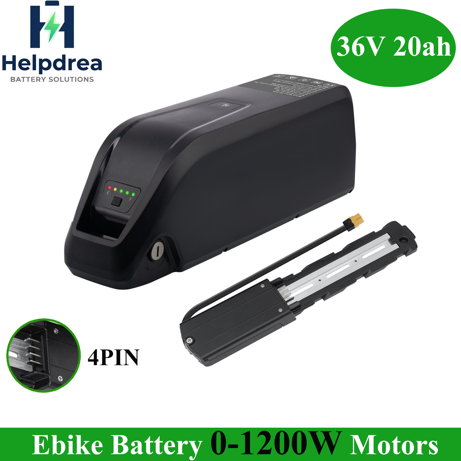 4pin 36v 20ah ebike lithium battery for electric bicycle 0-1200W Motors Lockable