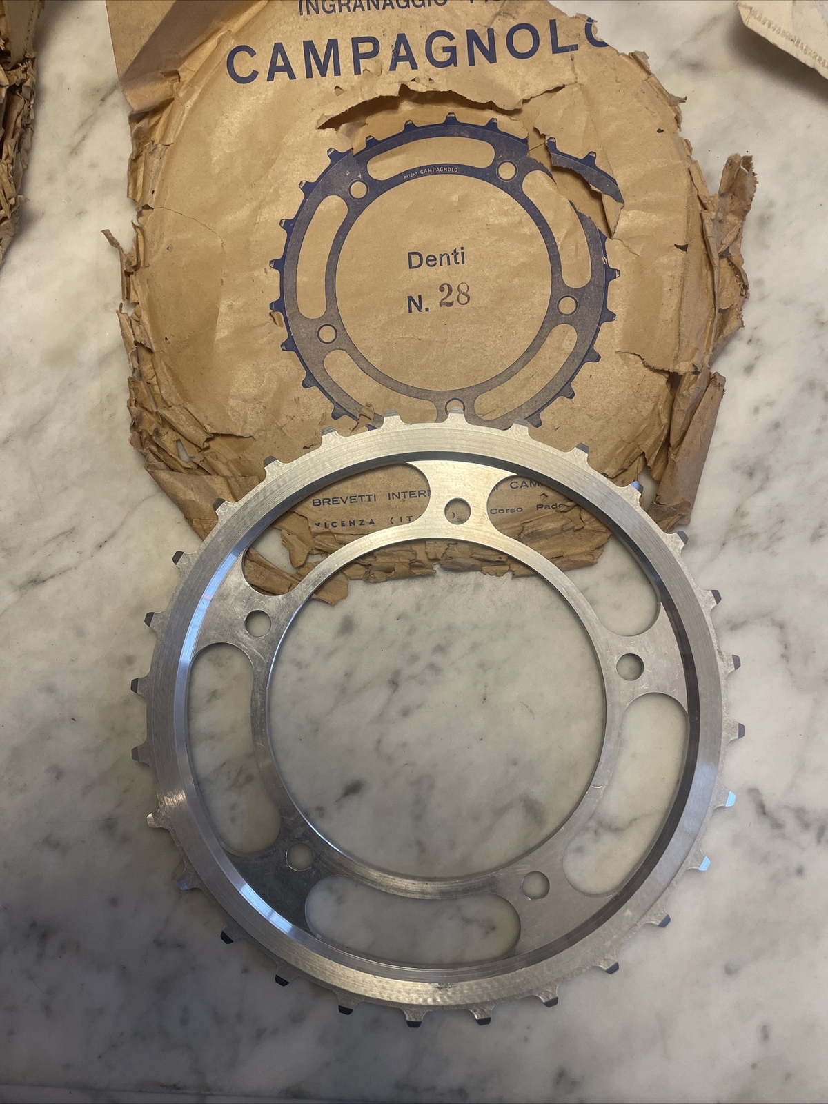 NOS Vintage CAMPAGNOLO 1″ Pitch Skiptooth Chainring • 26 or 27 or 28T. (NJ)
