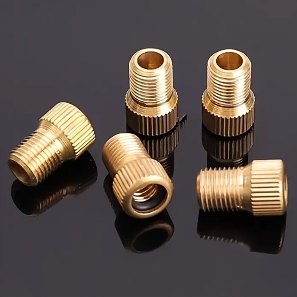 Brass Presta Valve Adapters – 5 Pk – Convert a Presta Valve to a Schrader Valve