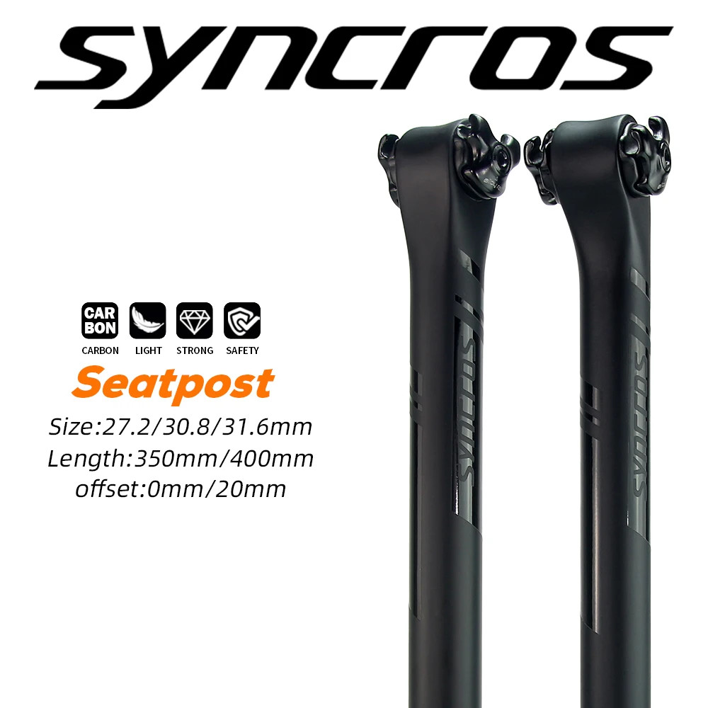 Carbon Cap Mountain/Road Bicycle Seat Post, 27.2mm/30.8mm/31.6mm, 0/20° Offset