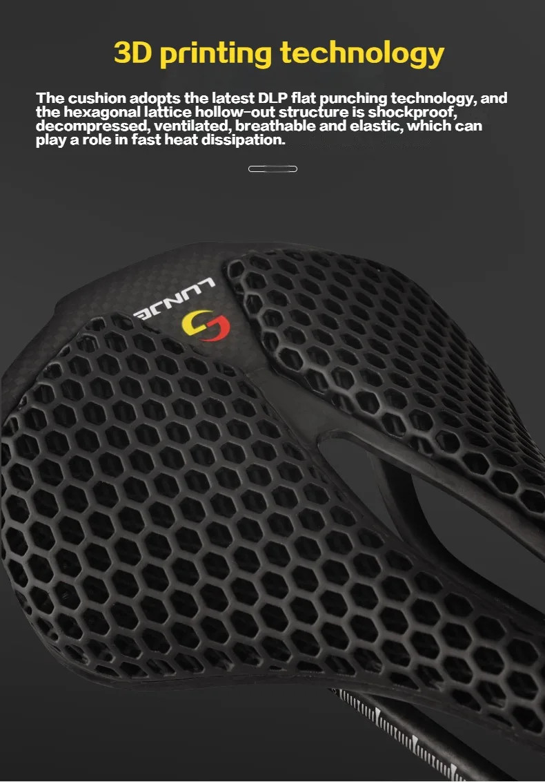 159g 3D Printed Bicycle Saddle Carbon Hollow Comfortable Breathable Bike Seat