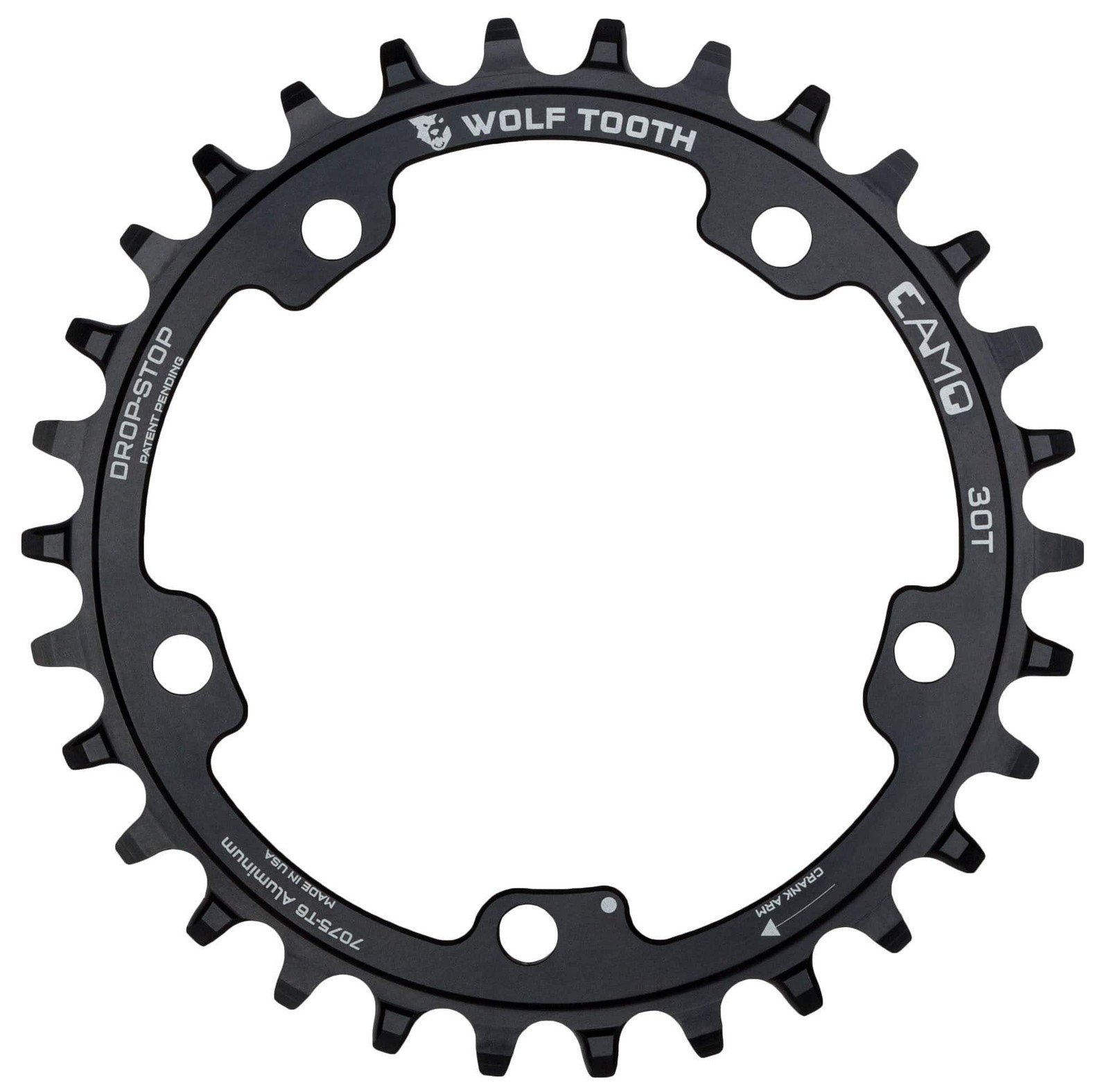 Wolf Tooth CAMO Aluminum Round Chainring Drop-Stop B 36T
