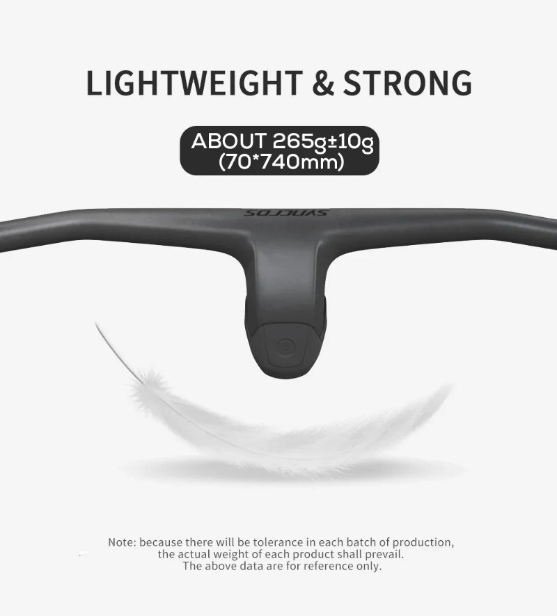 -40° Degree 740mm Full Carbon Fiber Integrated Cockpit MTB Bicycle Handlebars