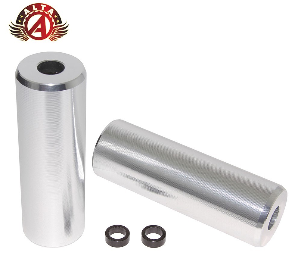 ALTA BMX Bike Bicycle Lite Alloy Threadless Pegs Fits 3/8″ or 14mm Silver