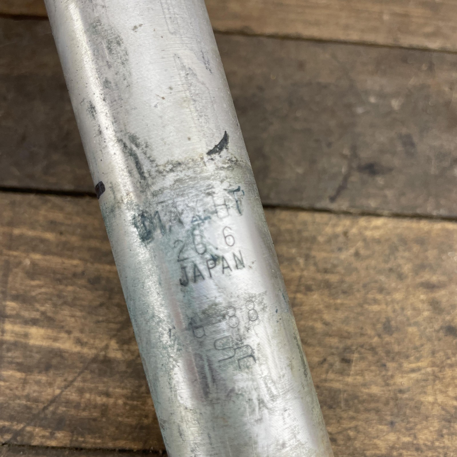 Vintage Sakae SR CR Seatpost 26.6mm Alloy Japan Road Bike Silver 305g G88 1980s