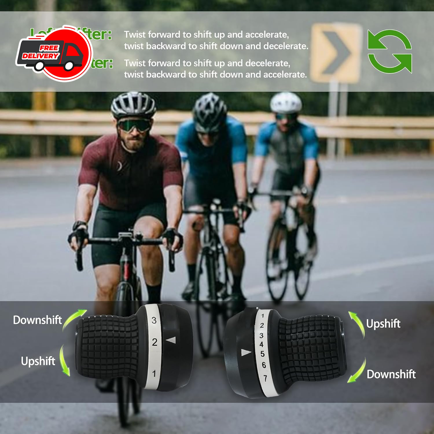 MicroShift 3X7 Speed Compatible For Shimano Bicycle Twist Grip Shift