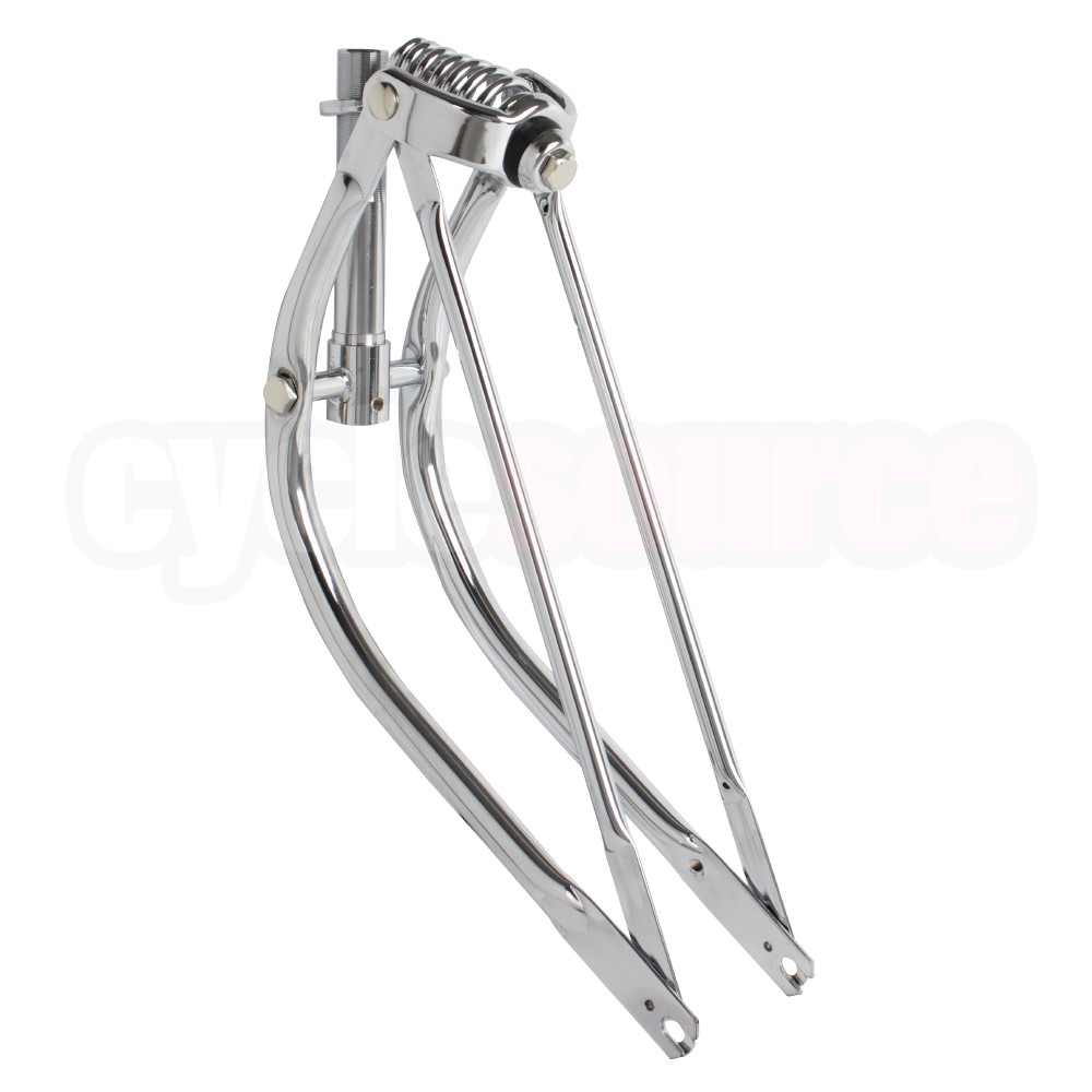 20″ Lowrider Classic Bent Spring Fork 1″ Chrome bike bicycle fork