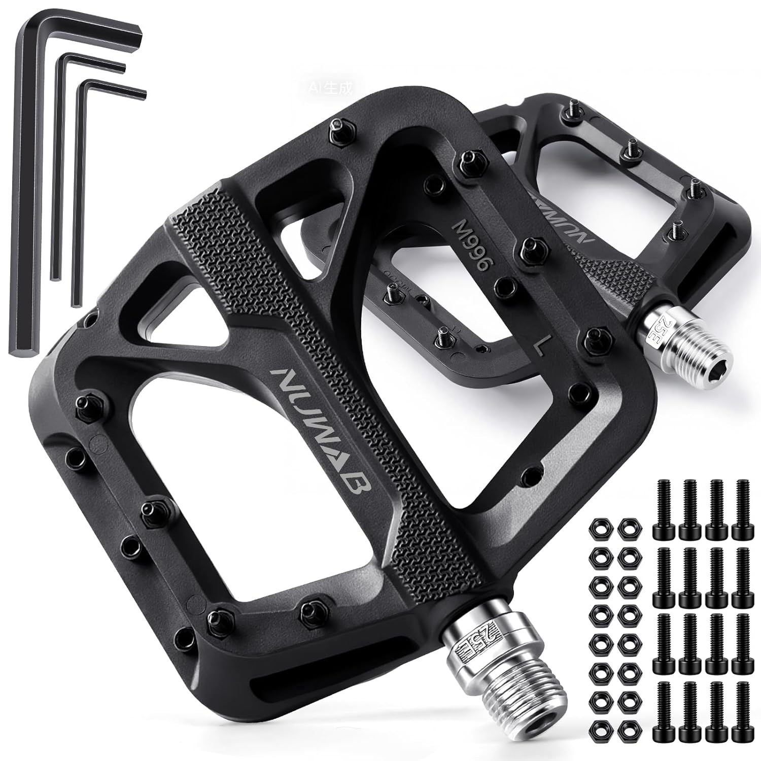 Mountain Bike Pedals 9/16 Axle Anti-Slip Platform Bicycle Pedals Lightweight