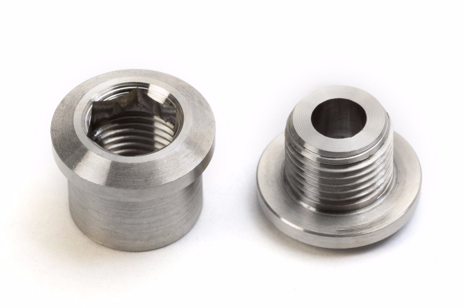 4/5 Chainring Bolts in TITANIUM – heat shield, 43% lighter, 3 lengths, 4 colors!