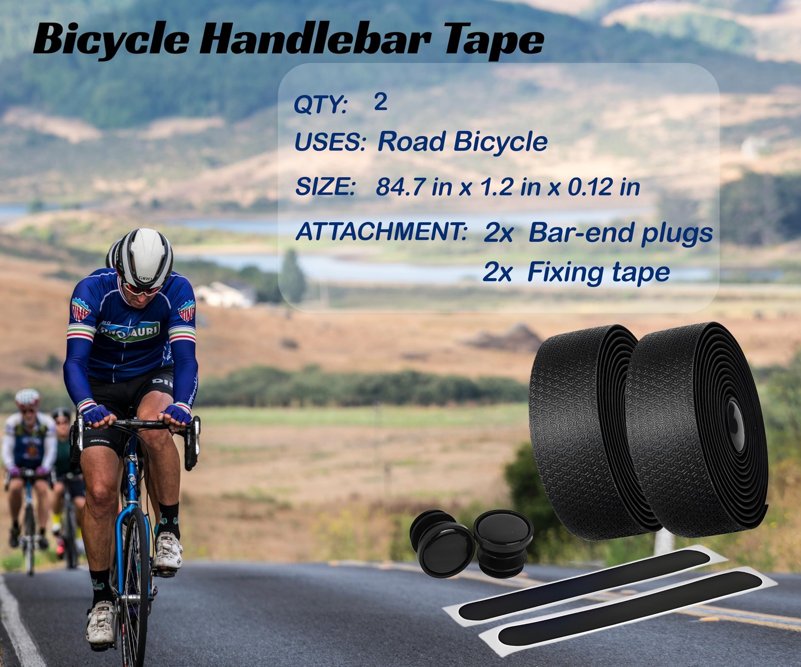 Bike Handlebar Tape PU Road Bicycle Tape – High Stain Resistance Cycling Hand…