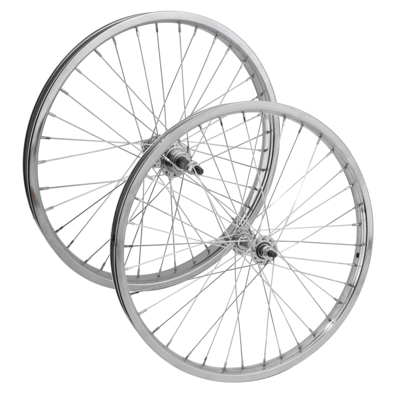 Premium 20in Juvenile Steel Bicycle Wheel Bundle | Front & Rear Tube-Only, 36H,