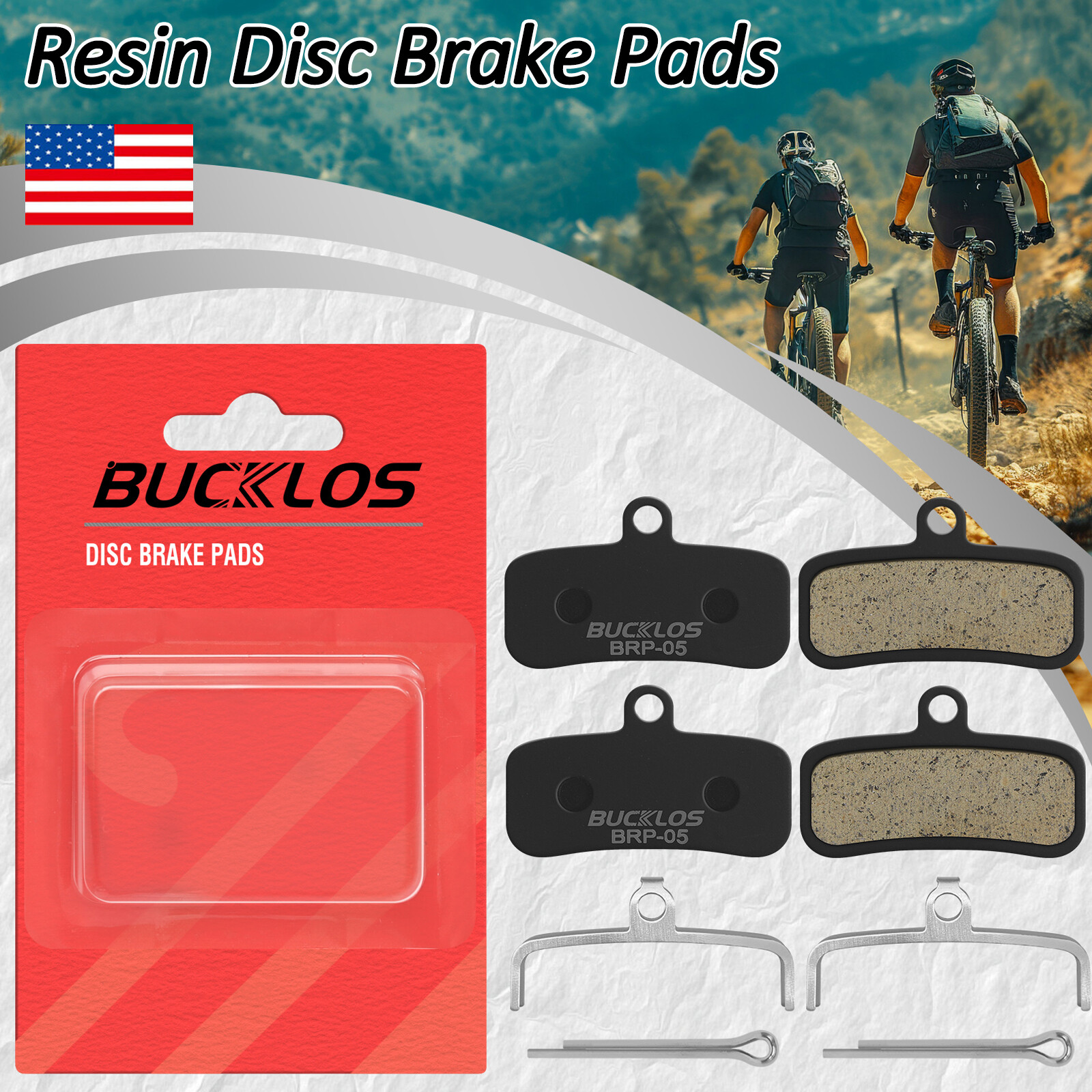 2 Pair Resin Brake Pads for 4 Piston Bike Tektro Q10YS Shimano XTR/XT Deore TRP