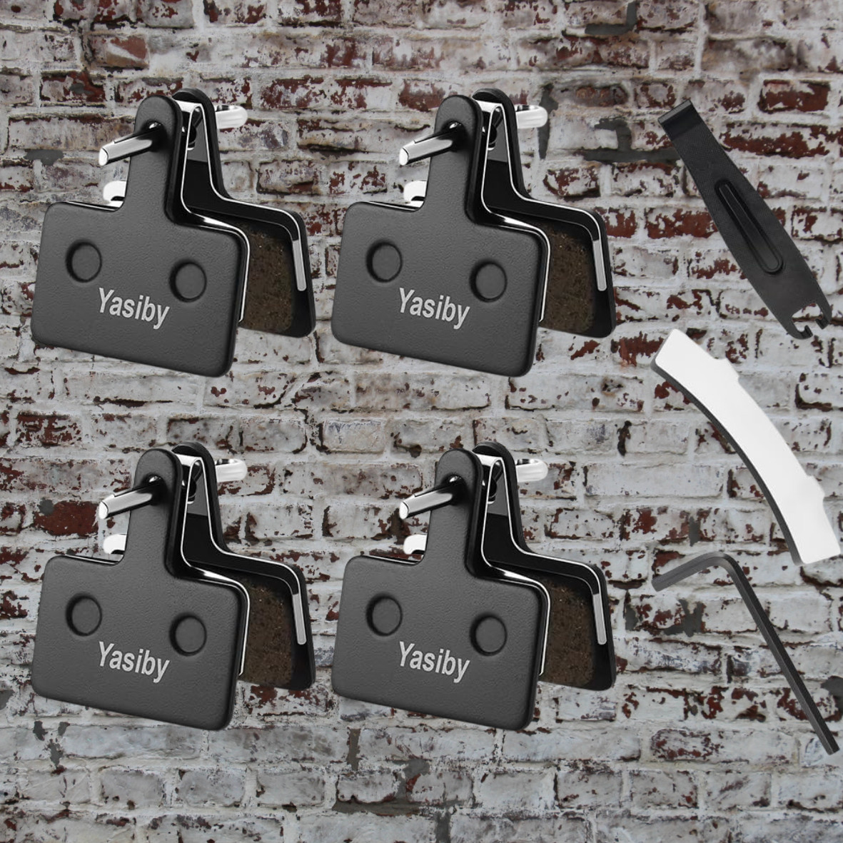 4 Pairs MTB Disc Brake Pads Resin & Semi-Metallic Quiet W/ Install Kit E-Bike US