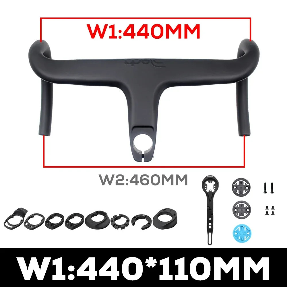 Carbon Fiber Bicycle Integrated Nternal Cable Handlebar with Spacers and Mount
