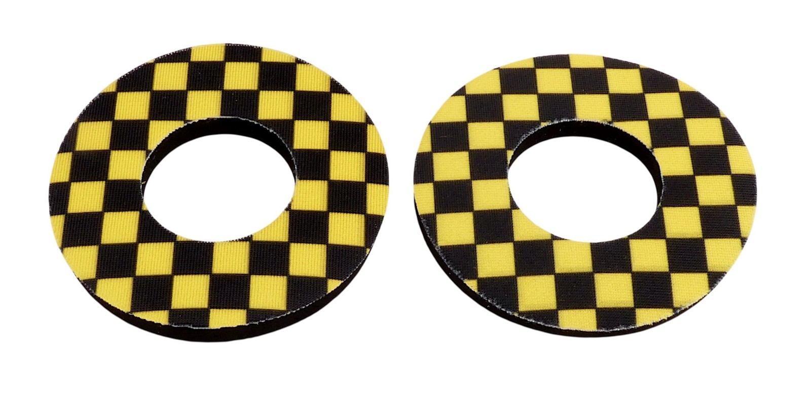 Porkchop BMX old school BMX bicycle foam grip donuts CHECKERBOARD YELLOW / BLACK