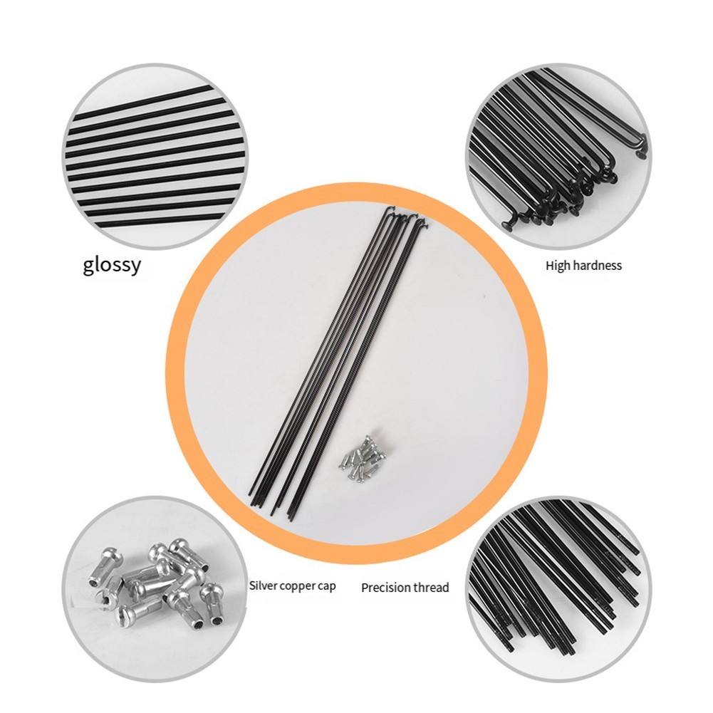 For 275MM Steel Spokes and Nipples for For 27 5 Bikes Replacement Set 24PCS