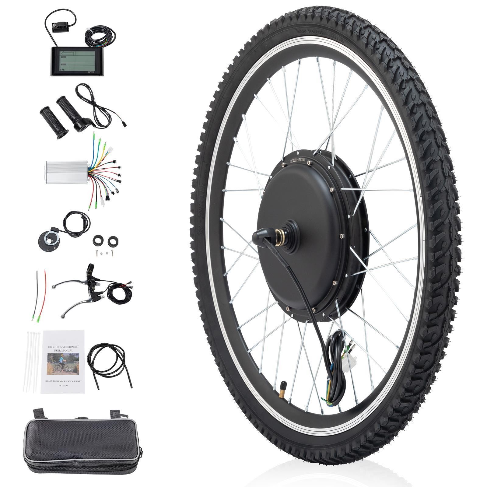 24 Inch 48V 1000W Electric Bicycle Front Wheel E Bike Motor Conversion Kit