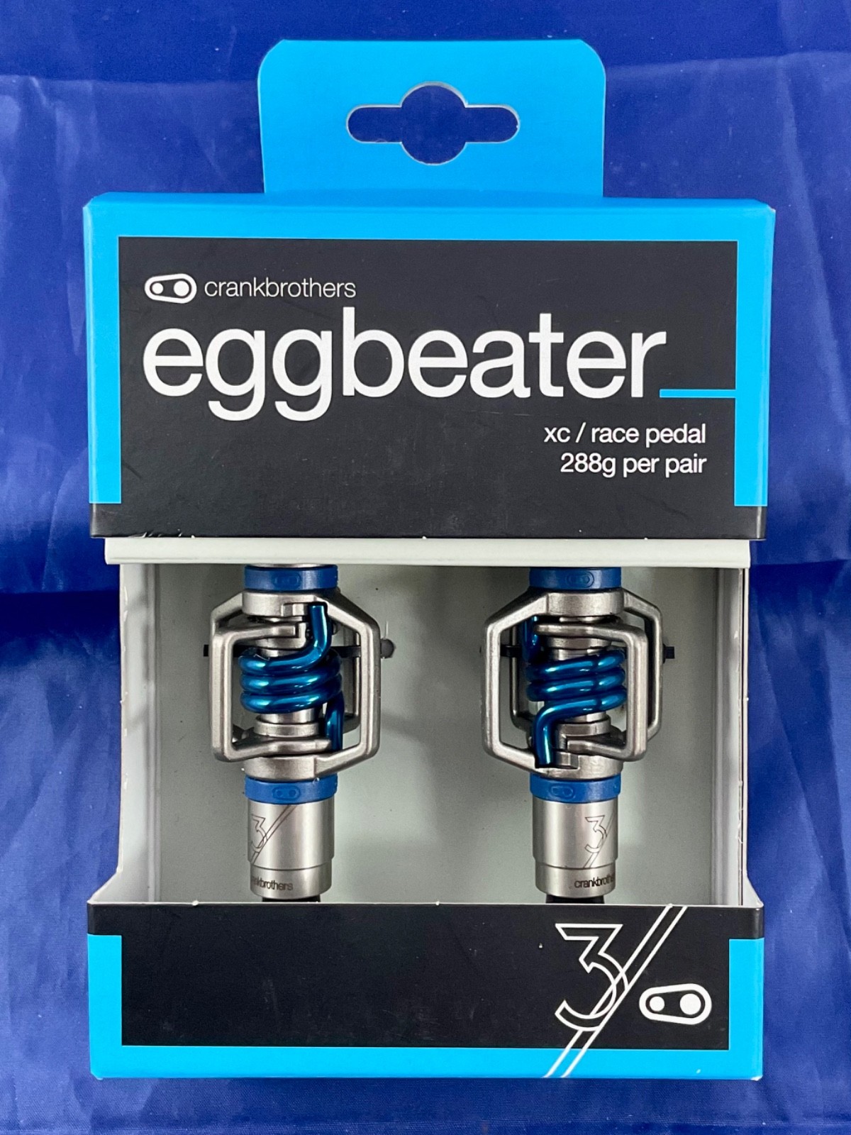 Crankbrothers Egg Beater 3 Dual Sided Clipless Pedals +Cleats – Blue NOS