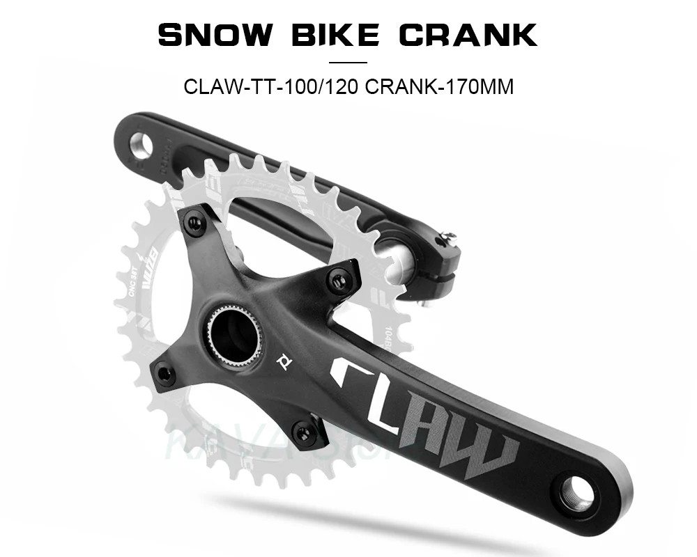 Snow Bike Crankset 170mm Fat Tire Bicycle Crank Arm with Bottom Bracket Parts