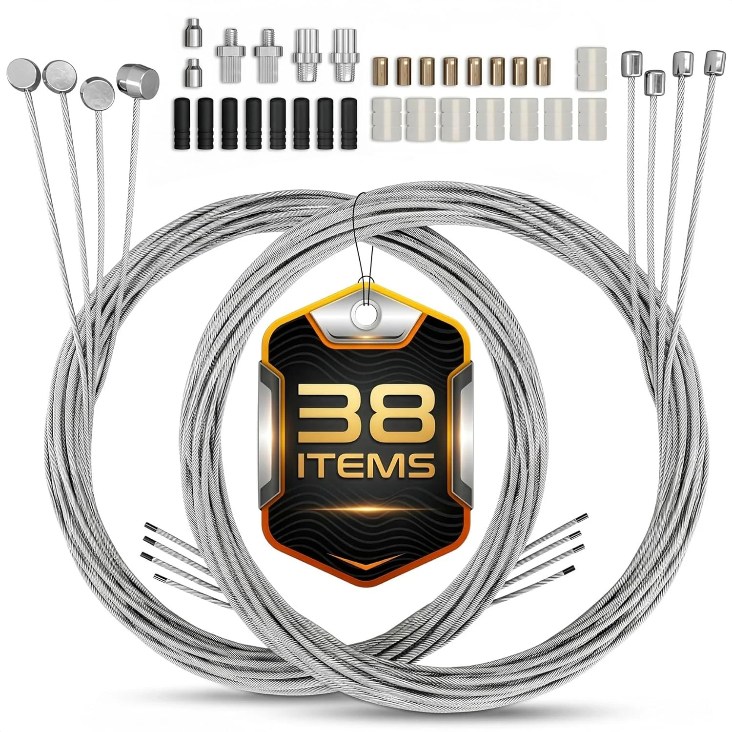 8 Pcs Bike Brake Cable Kit with Bike Shifter Cable – Stainless Steel Wire Set, C