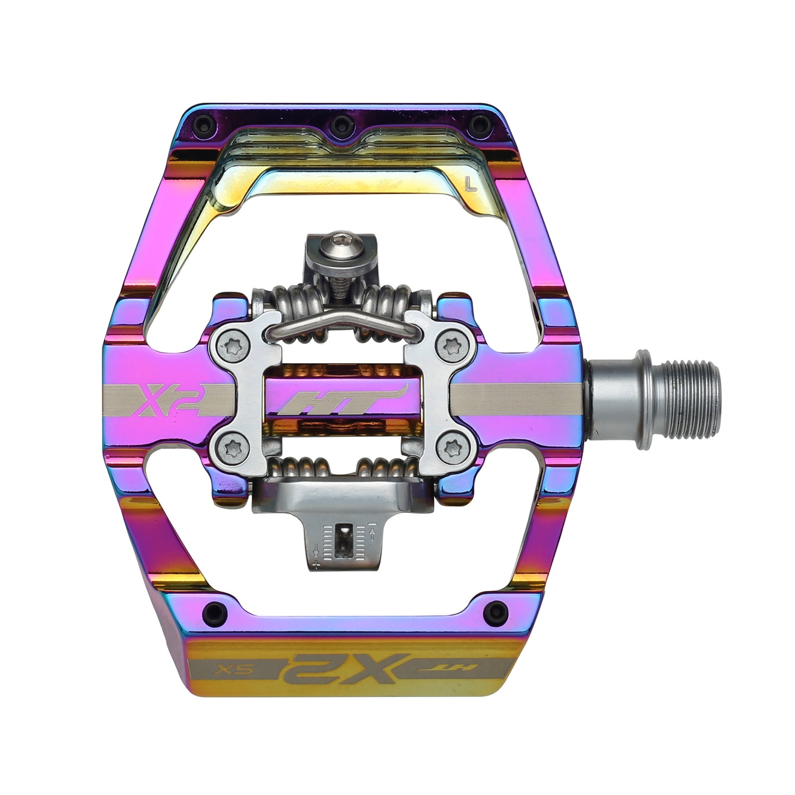 HT Pedals X2-SX Clipless Platform Pedals, CrMo – Oil Slick