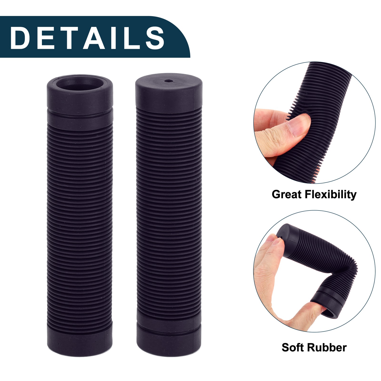 Bike Handlebar Grip Cover 125mm Soft Cycling End Grip Protector Navy Blue 1 Pair