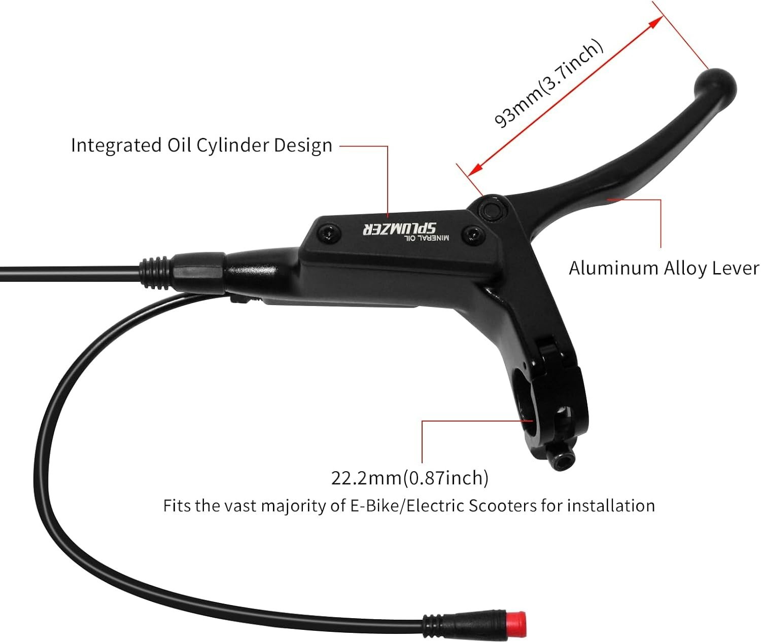 ZTZ 4-Piston eBike Hydraulic Brake Set,2-PIN Power-Off Hydraulic Disc Brake for