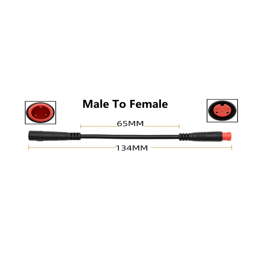 Electric Bike M8 2-Pin Waterproof Connector Extension Cable Male to Female